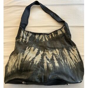 V by Eva Tie Dye Leather Hobo Bag Shoulder Purse Boho Chic Everyday Carryall
